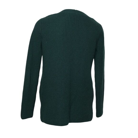 J. McLaughlin XS Cashmere Wool Blend V Neck Long Sleeve Knit Green Sweater EUC - Picture 4 of 9
